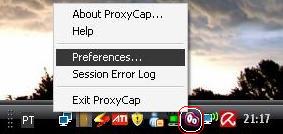 O ícone do ProxyCap é o Ícone em destaque na imagem